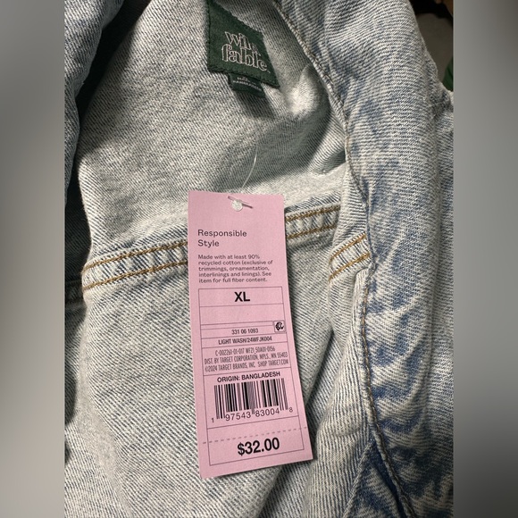 Women’s Wild Fable cropped denim trucker jacket Jean jacket - Picture 5 of 8